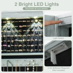 Tangkula Wall Or Door Mounted Jewelry Armoire With 47.5" Full Length Mirror Lockable Cabinet With 2 LED Lights 2 Drawers Over The Door Navy 8 Tangkula Wall Or Door Mounted Jewelry Armoire With 47.5" Full Length Mirror Lockable Cabinet With 2 LED Lights 2 Drawers Over The Door Navy -Umbra Home Decor Shop GUEST cc549abb b660 429d 877e 3ebcd4c36727