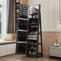 Maliang 360° Swivel Jewelry Cabinet With Full Length Mirror, Standing Jewelry Armoire Organizer, Lockable Storage Cabinet -Umbra Home Decor Shop GUEST ccf7f279 95e7 447f a93f bac74dda3087