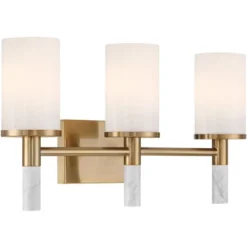 Possini Euro Design Lucius 21 3/4" High Modern 3 Light Bathroom Vanity Wall Lamp Light Fixture Mount Over The Sink Mirror Hardwired Soft Gold -Umbra Home Decor Shop GUEST cd27a44b 15d8 4668 b7ae f5ecc4c52c41