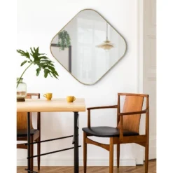 24" X 24" Rollo Framed Decorative Wall Mirror Gold - Kate & Laurel All Things Decor -Umbra Home Decor Shop GUEST cd2fd299 d6ed 48d8 b418 52dfd94aa082