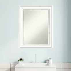 Amanti Art Craftsman White Petite Bevel Wood Bathroom Wall Mirror 29 X 23 In. -Umbra Home Decor Shop GUEST cd7baa62 8f7e 445d a31f d2c076b405c1