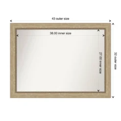 43" X 32" Non-Beveled Astor Champagne Wall Mirror - Amanti Art: Large, Modern, Framed, No Assembly Required -Umbra Home Decor Shop GUEST cddf5698 2a9e 40ed 8e81 2ba3abb476c1