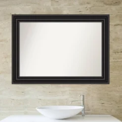 42" X 30" Non-Beveled Colonial Bathroom Wall Mirror Black - Amanti Art -Umbra Home Decor Shop GUEST ce078fd1 0f23 4a2e b01f 87082bc2e32c