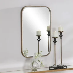 Uttermost Modern – Malay Vanity Mirror 30" X 20.125" Silver Glass Contemporary Wall Decor -Umbra Home Decor Shop GUEST ce409e00 f000 4d61 8ad0 5d5be6154c0d