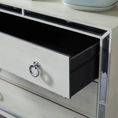 Glam Painted Wood And Mirror Chest White - Olivia & May 4 Glam Painted Wood And Mirror Chest White - Olivia & May - Image 4