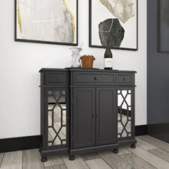 Glam Mirror And Wood Storage Cabinet Black - Olivia & May 31 Glam Mirror And Wood Storage Cabinet Black - Olivia & May -Umbra Home Decor Shop GUEST ce7d835a 1225 4b90 991f f6941ebf3064