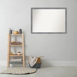41"x30" Non-Beveled Edwin Wood Bathroom Wall Mirror Gray - Amanti Art -Umbra Home Decor Shop GUEST ce8c3400 d0fe 4738 8e12 540f30236eee