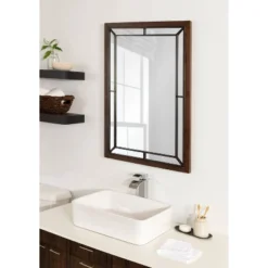 24" X 36" Audubon Rectangle Wall Mirror Rustic Brown - Kate & Laurel All Things Decor -Umbra Home Decor Shop GUEST ce950708 da2f 468e a42a 4a99dca6b546