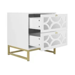 Averina 2 Drawers 45° Splicing White Mirror Front Nightstand With Storage -The Pop Home 11 Averina 2 Drawers 45° Splicing White Mirror Front Nightstand With Storage -The Pop Home -Umbra Home Decor Shop GUEST cef76e37 62e2 4552 9459 4dece1a076a3