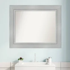 35" X 29" Non-Beveled Romano Silver Wood Bathroom Wall Mirror - Amanti Art 13 35" X 29" Non-Beveled Romano Silver Wood Bathroom Wall Mirror - Amanti Art -Umbra Home Decor Shop GUEST cf2810af c88a 4541 8df4 5ffba05b17a8