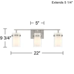 Possini Euro Design Kazran Modern Wall Light Brushed Nickel Hardwire 21 1/4" 3-Light Fixture Frosted White Glass For Mirror Vanity 9 Possini Euro Design Kazran Modern Wall Light Brushed Nickel Hardwire 21 1/4" 3-Light Fixture Frosted White Glass For Mirror Vanity -Umbra Home Decor Shop GUEST cf52346c b5dd 4302 89d0 c5cfbd938946