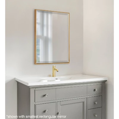 24.7" X 36.7" Rhodes Rectangle Wall Mirror Gold - Kate & Laurel All Things Decor 4 24.7" X 36.7" Rhodes Rectangle Wall Mirror Gold - Kate & Laurel All Things Decor - Image 4