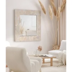 29" X 29" Okeefe Framed Decorative Wall Mirror White - Kate & Laurel All Things Decor -Umbra Home Decor Shop GUEST cfa3eca4 e391 4e8b 9d6b 0eb432f2f0c7