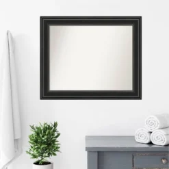34" X 28" Non-Beveled Ridge Black Bathroom Wall Mirror - Amanti Art 15 34" X 28" Non-Beveled Ridge Black Bathroom Wall Mirror - Amanti Art -Umbra Home Decor Shop GUEST cfcfe4b3 ea7e 4fbe 9ea3 153c7eb544d2