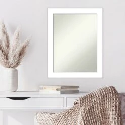 22" X 28" Non-Beveled Wedge White Wall Mirror - Amanti Art -Umbra Home Decor Shop GUEST cfe3054d 55a5 43b3 a4f2 742308c85a5e