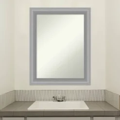 23" X 29" Non-Beveled Peak Polished Nickel Narrow Bathroom Wall Mirror - Amanti Art -Umbra Home Decor Shop GUEST d0160c24 26e6 4699 ac1a fa826235bac9