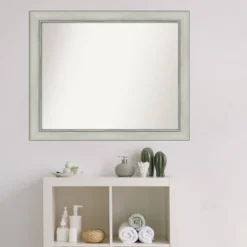 32" X 26" Non-Beveled Flair Patina Bathroom Wall Mirror Silver - Amanti Art -Umbra Home Decor Shop GUEST d035332c fd0c 4eb6 8b7f ae371e867bcd