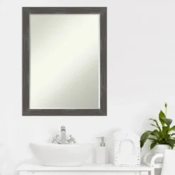 Amanti Art Woodridge Rustic Grey Petite Bevel Wood Bathroom Wall Mirror 27 X 21 In. 15 Amanti Art Woodridge Rustic Grey Petite Bevel Wood Bathroom Wall Mirror 27 X 21 In. -Umbra Home Decor Shop GUEST d03c4658 3185 4d7b 944b a8a9e165b454