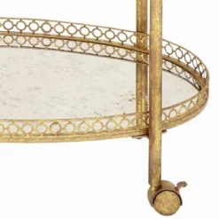 Oval Mirror Rolling Bar Cart Gold - Olivia & May -Umbra Home Decor Shop GUEST d109b1fe c865 4ea3 8beb bf928d50be16
