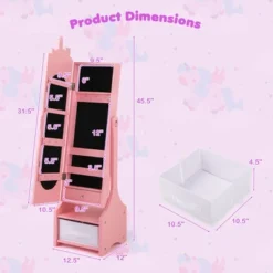 Tangkula Kids Jewelry Cabinet W/ Full-Length Mirror 2 Adjustable Tilt Angles Drawer Pink 15 Tangkula Kids Jewelry Cabinet W/ Full-Length Mirror 2 Adjustable Tilt Angles Drawer Pink -Umbra Home Decor Shop GUEST d11da7a4 5408 4c67 b559 50f31f48ce52