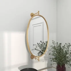 Industrial Wood Oval Shaped Wall Mirror - Olivia & May -Umbra Home Decor Shop GUEST d1474555 534e 4e03 832e ca0ab246c11d