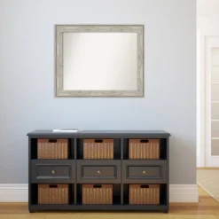 33" X 27" Non-Beveled Crackled Bathroom Wall Mirror Metallic Silver - Amanti Art -Umbra Home Decor Shop GUEST d197ce1a 64fd 4bcd afba 7230eed66a42