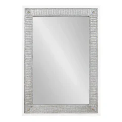27" X 39" Deely Rectangle Wall Mirror White - Kate & Laurel All Things Decor