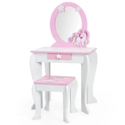 Tangkula 2-in-1 Kids Vanity Set Makeup Table & Chair Set For Toddlers W/Detachable Mirror Pink/White -Umbra Home Decor Shop GUEST d1bb30fd 86bd 4cb6 9dfd f8964e8e7311