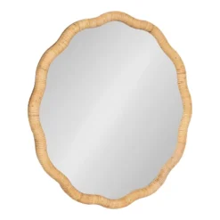 Kate & Laurel All Things Decor 26"x26" Rahfy Scallop Framed Wall Mirror Natural: Bohemian Style, No Assembly Required -Umbra Home Decor Shop GUEST d1d6bd30 f105 4996 ad35 12d2fecd9112
