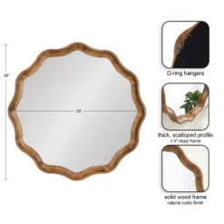 Kate & Laurel All Things Decor 28"x28" Hatherleigh Round Scallop Mirror: Wall Mount, Transitional Decor -Umbra Home Decor Shop GUEST d24cee69 1538 45c9 934e cd14711f8a40