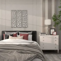 Metal Geometric Wall Decor With Round Mirror Accents Set Of 3 Black - Olivia & May -Umbra Home Decor Shop GUEST d2dc81fe 6c3a 4267 a833 228693a29f44