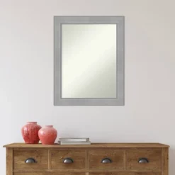 22" X 28" Non-Beveled Vista Brushed Nickel Bathroom Wall Mirror - Amanti Art -Umbra Home Decor Shop GUEST d310540e 3dfa 4cd2 93b1 6646958a53ed
