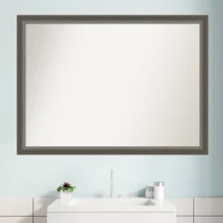 41" X 30" Non-Beveled Domus Wood Bathroom Wall Mirror Dark Silver - Amanti Art -Umbra Home Decor Shop GUEST d3485f57 1158 4c1a a7e5 d1c7664434f4