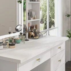 Famapy White Vanity Table Set With Stool,Lighted Makeup Mirror And Charging Station Makeup Vanity Desk Dressing Table Organizer Makeup Vanity Set -Umbra Home Decor Shop GUEST d3a822cd 36a5 47b5 95f4 699fc43260a6