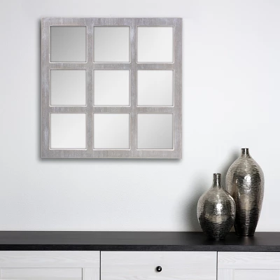 23.5" X 23.5" Rustic 9-Panel Window Pane Decorative Wall Mirror White - Stonebriar Collection 5 23.5" X 23.5" Rustic 9-Panel Window Pane Decorative Wall Mirror White - Stonebriar Collection - Image 5