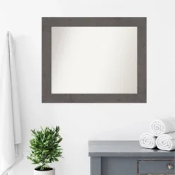 34" X 28" Non-Beveled Rustic Plank Gray Bathroom Wall Mirror - Amanti Art -Umbra Home Decor Shop GUEST d3b6776a 8802 4ba9 a7a3 027e46f01d2e