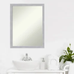 20" X 26" Non-Beveled Grace Narrow Bathroom Wall Mirror Brushed Nickel - Amanti Art 14 20" X 26" Non-Beveled Grace Narrow Bathroom Wall Mirror Brushed Nickel - Amanti Art -Umbra Home Decor Shop GUEST d3bf0f85 af2d 480c a703 0cd6e6807450