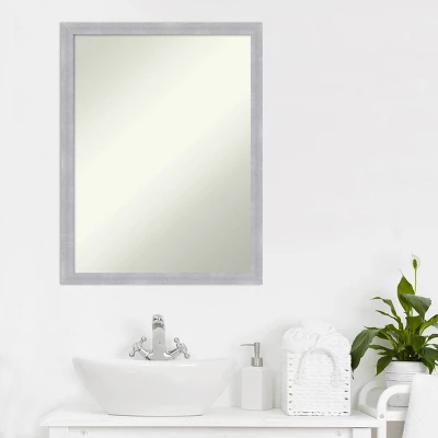 20" X 26" Non-Beveled Grace Narrow Bathroom Wall Mirror Brushed Nickel - Amanti Art 7 20" X 26" Non-Beveled Grace Narrow Bathroom Wall Mirror Brushed Nickel - Amanti Art - Image 7