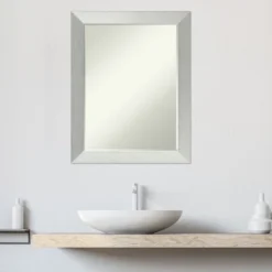 Amanti Art Brushed Sterling Silver Petite Bevel Wood Bathroom Wall Mirror 28 X 22 In. -Umbra Home Decor Shop GUEST d3f29a76 f1c8 4ef2 a4b4 c06f335e6b00