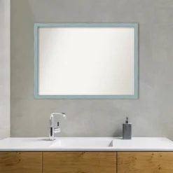 40" X 29" Non-Beveled Sky Blue Rustic Wood Bathroom Wall Mirror - Amanti Art -Umbra Home Decor Shop GUEST d402c8bf e308 423c bc20 af81bab063a6