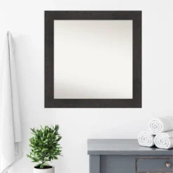 32" X 32" Non-Beveled Rustic Plank Espresso Bathroom Wall Mirror - Amanti Art -Umbra Home Decor Shop GUEST d443b527 35fa 4c5f be3b 0dfa87a9ce53