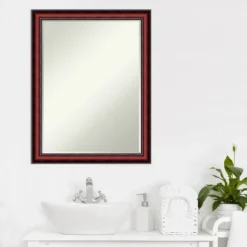 Amanti Art Rubino Cherry Scoop Petite Bevel Wood Bathroom Wall Mirror 27 X 21 In. -Umbra Home Decor Shop GUEST d45a9dbd 1f6b 4e94 a8cf 933ed6a86a01