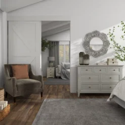 Farmhouse Wood Floral Carved Wall Mirror With Cutout Design White - Olivia & May -Umbra Home Decor Shop GUEST d46b3fc6 8ed1 4c16 af6c 380d11156fbb