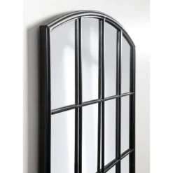 24" X 36" Forsyth Windowpane Arch Mirror Black - Kate & Laurel All Things Decor -Umbra Home Decor Shop GUEST d48a54e2 b4e0 4975 a4ba ff0696999655