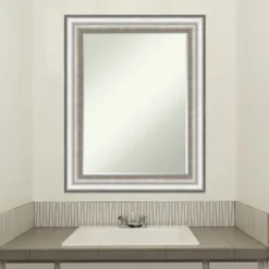 Amanti Art Salon Silver Petite Bevel Bathroom Wall Mirror 29.25 X 23.25 In. -Umbra Home Decor Shop GUEST d4aab961 0c12 452f 97e6 5bc067cfeda8