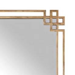 Uttermost Rectangular Vanity Accent Wall Mirror Industrial Plated Gold Metal Open Frame 23" Wide For Bathroom Bedroom Living Room