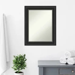 24" X 30" Non-Beveled Ridge Black Bathroom Wall Mirror - Amanti Art 14 24" X 30" Non-Beveled Ridge Black Bathroom Wall Mirror - Amanti Art -Umbra Home Decor Shop GUEST d54f91bd 30f2 4c7e a62f 7a34cb6f8e37