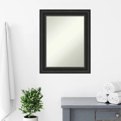 24" X 30" Non-Beveled Ridge Black Bathroom Wall Mirror - Amanti Art 7 24" X 30" Non-Beveled Ridge Black Bathroom Wall Mirror - Amanti Art - Image 7