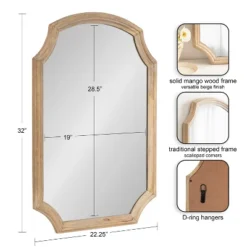 Kate & Laurel All Things Decor 23"x32" Carlow Wood Arched Mirror Natural -Umbra Home Decor Shop GUEST d5569336 766a 4ca8 93db 0c01b478042c