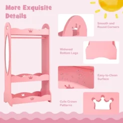 Costway Kids Dress Up Storage Hanging Armoire Dresser Pretend Costume Closet W/ Mirror -Umbra Home Decor Shop GUEST d58df026 f876 4ba1 a41c bde739f0480f